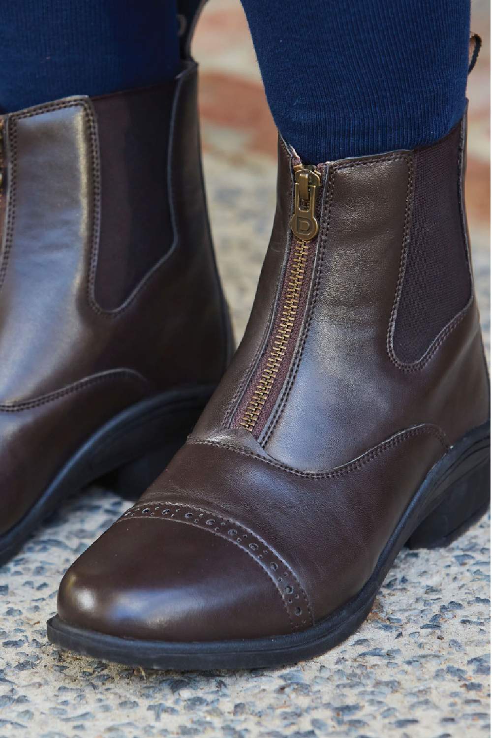 Dublin Childrens Altitude Zip Paddock Boots in Brown