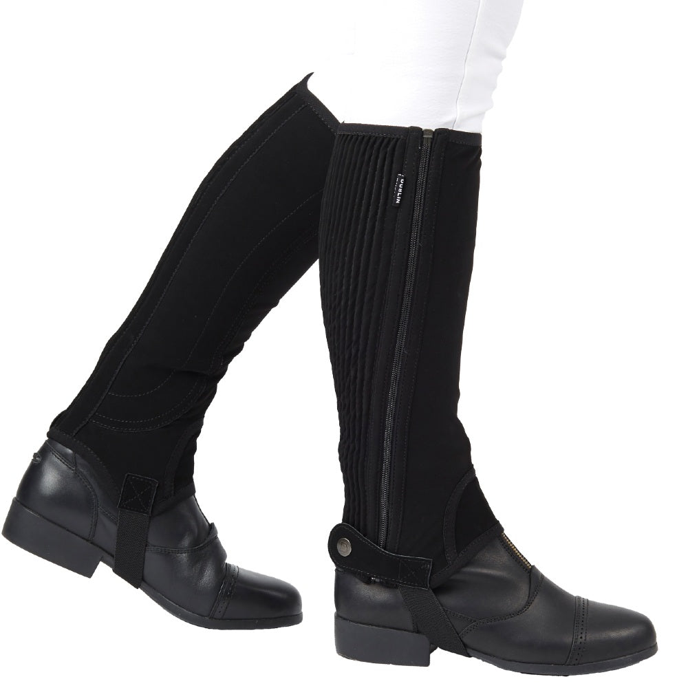 Dublin Childrens Easy Care Half Chaps II | Two Colours In Black 