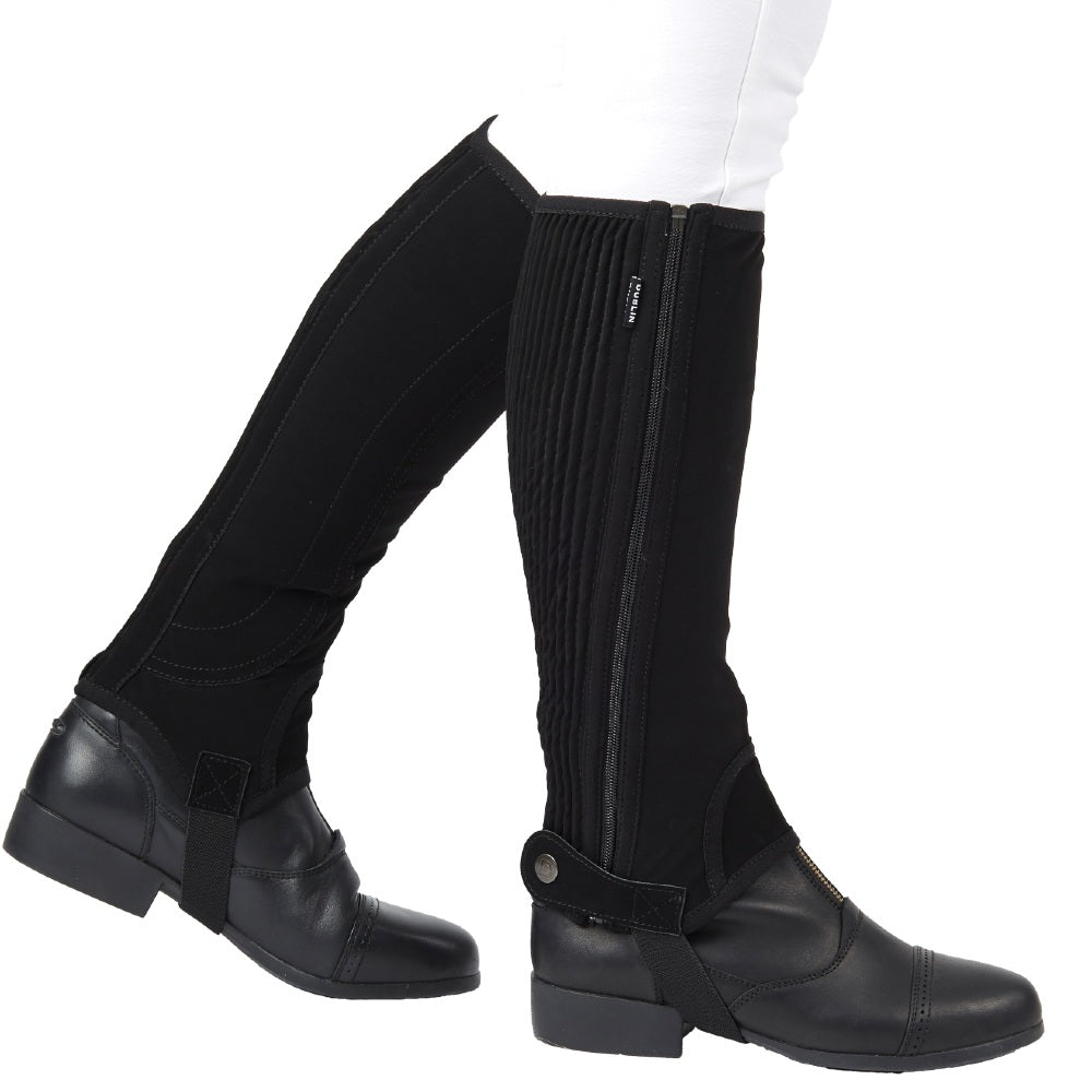 Dublin Childrens Easy Care Half Chaps II | Two Colours In Black