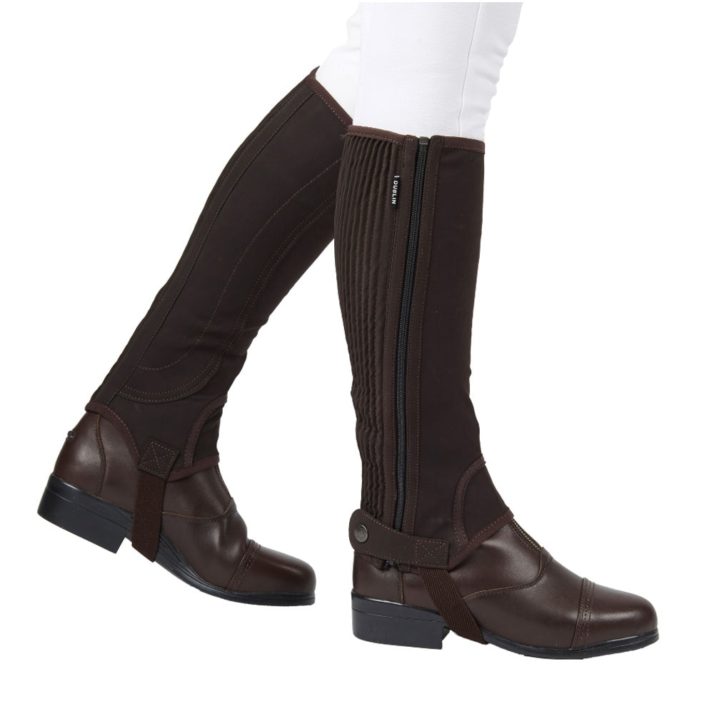 Dublin Childrens Easy Care Half Chaps II | Two Colours In Brown
