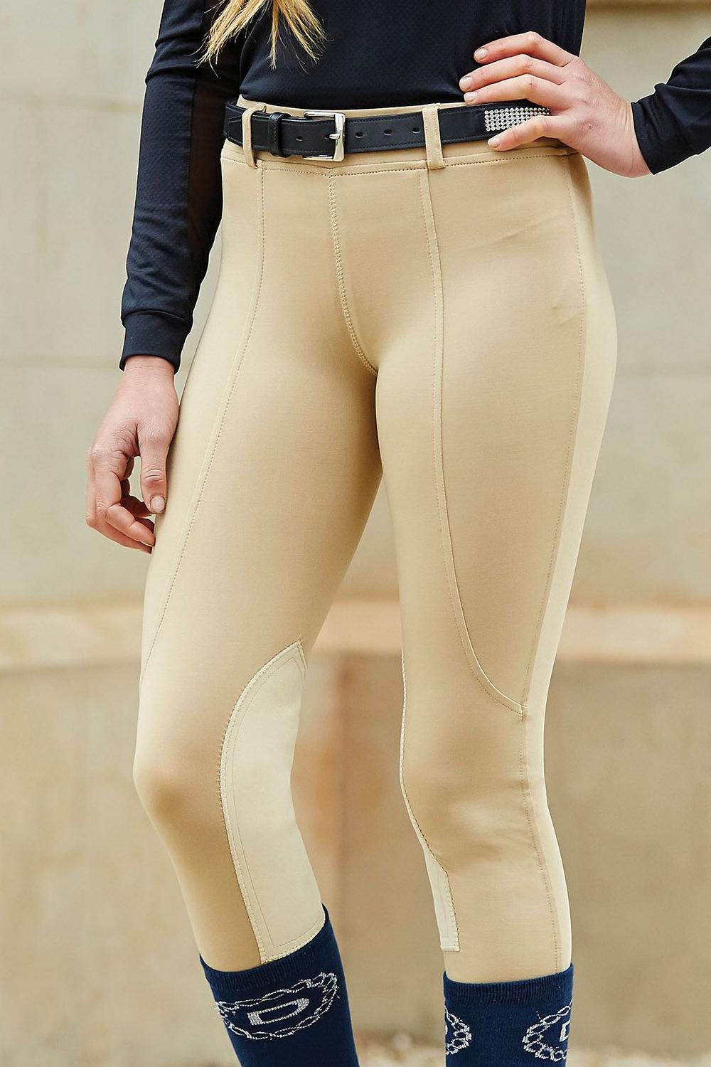Dublin Childrens Performance Flex Knee Patch Riding Tights | Four Colours In Beige