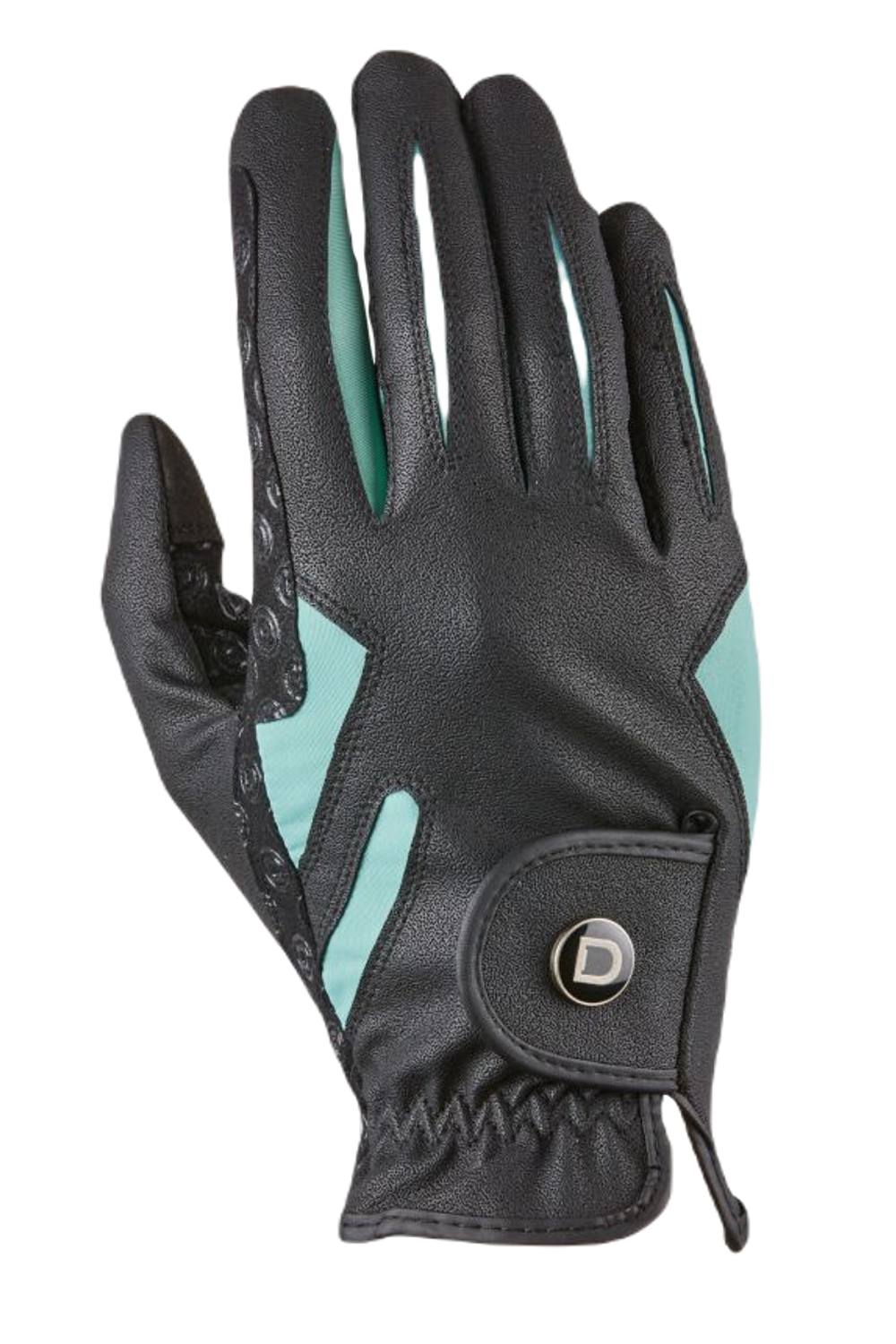 Dublin Cool-It Gel Riding Gloves In Black/Teal Front