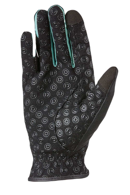Dublin Cool-It Gel Riding Gloves In Black/Teal Back 