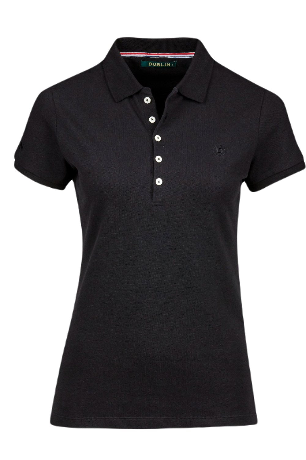 Dublin Lily Cap Sleeve Polo In Black
