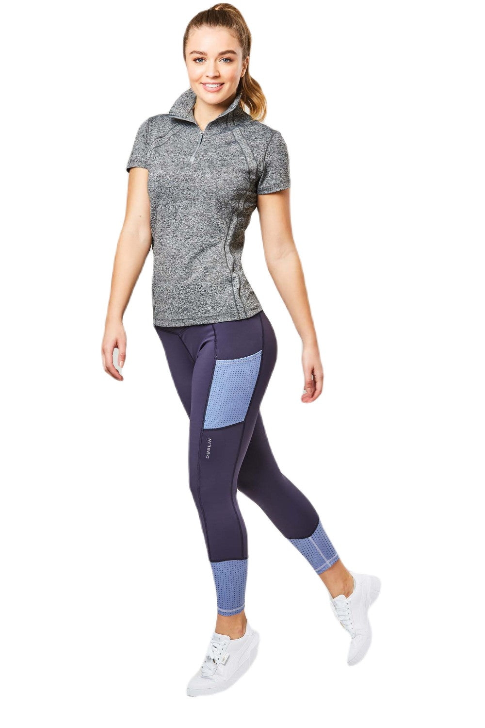 Dublin Power Performance Mid Rise Colour Block Tights | Five Colours In Blue 