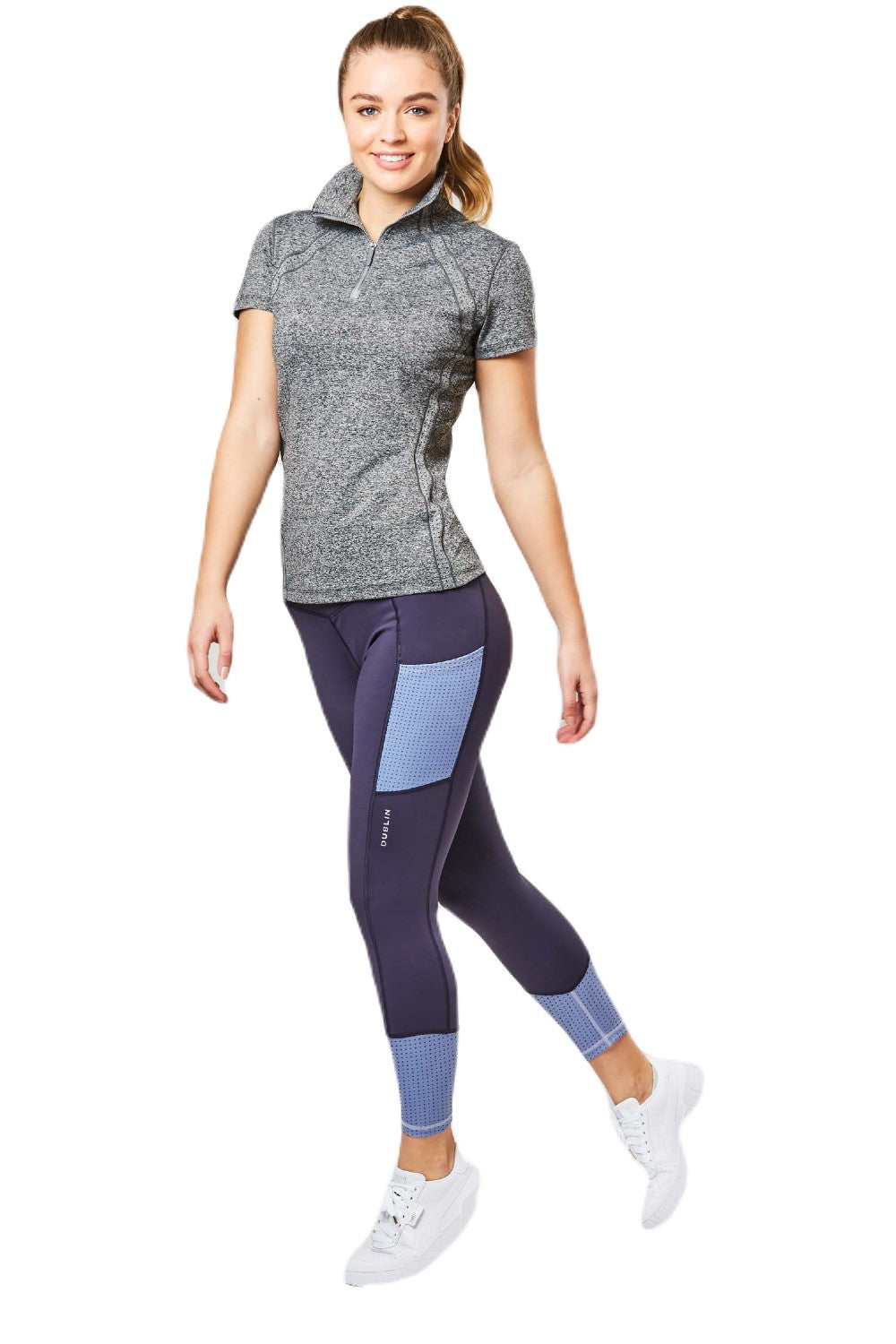 Dublin Power Performance Mid Rise Colour Block Tights | Five Colours In Blue