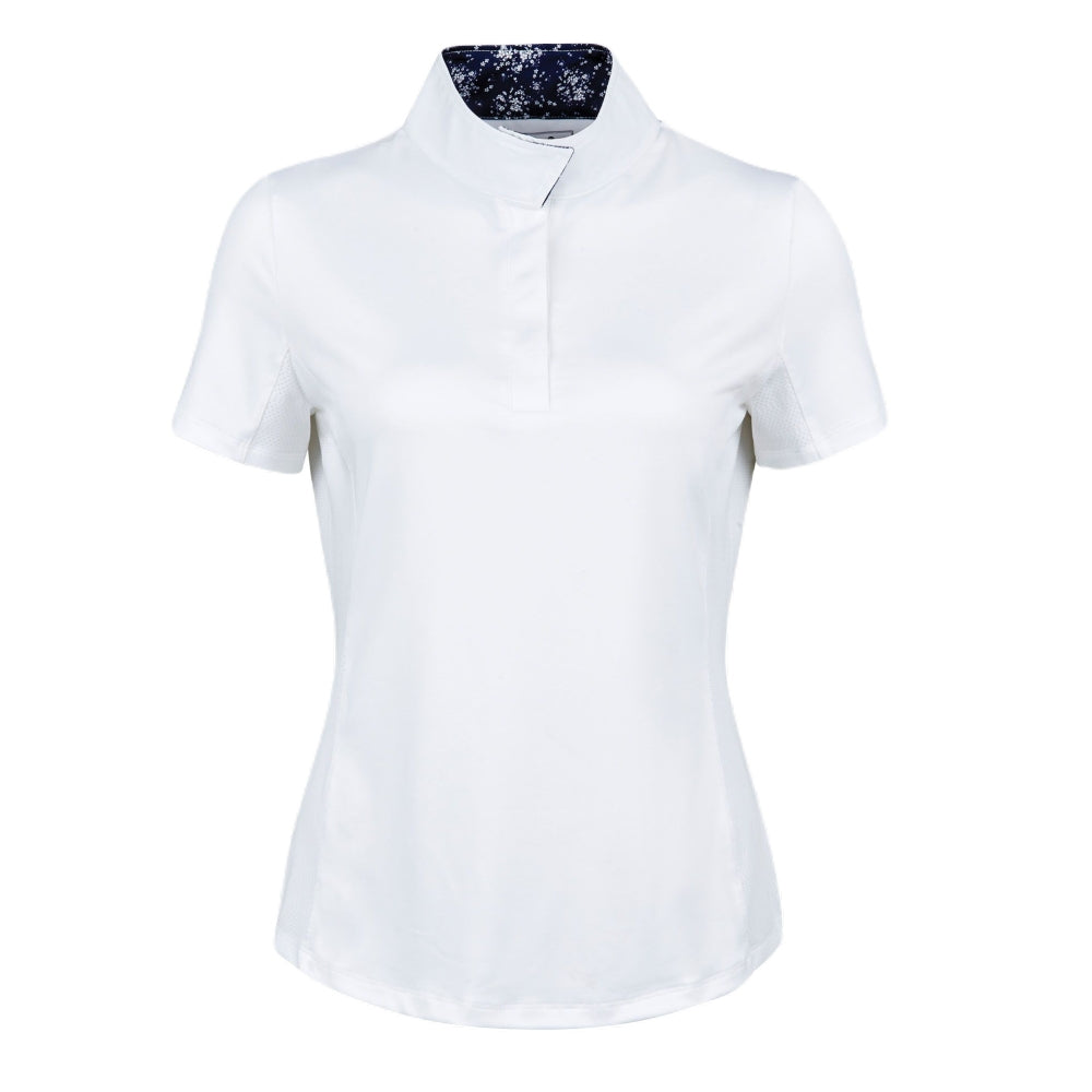 Dublin Ria Short Sleeve Competition Shirt In White/Navy