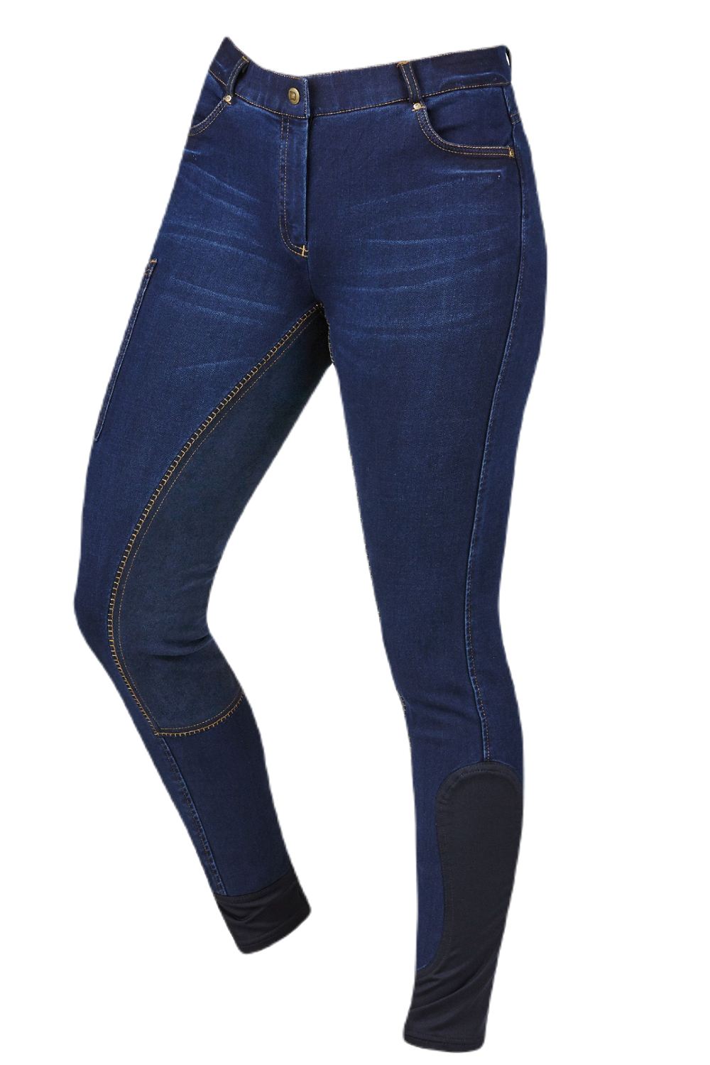 Dublin Shona Full Suede Seat Denim Breeches In Blue Denim/Navy