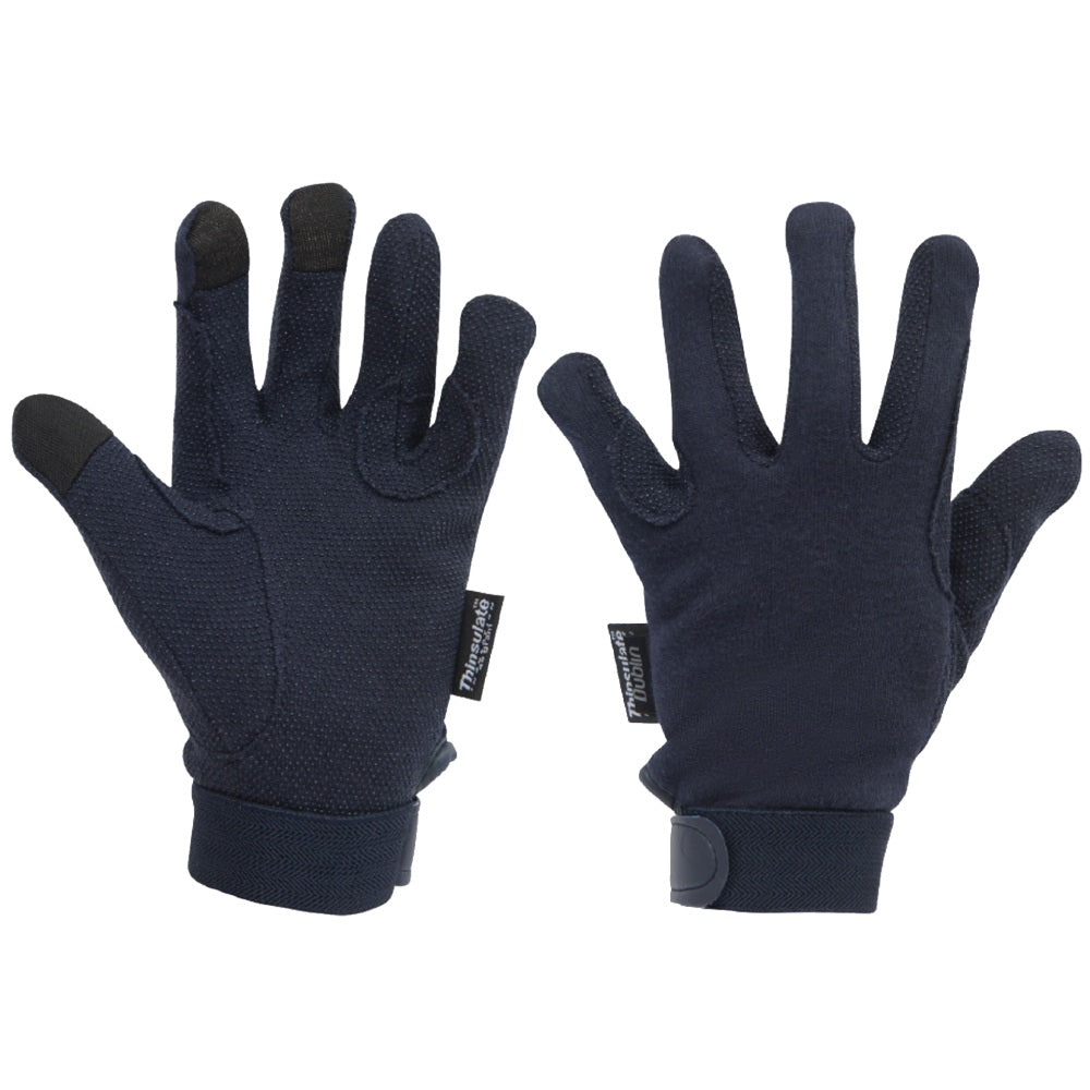 Dublin Thinsulate Winter Track Riding Gloves in Navy