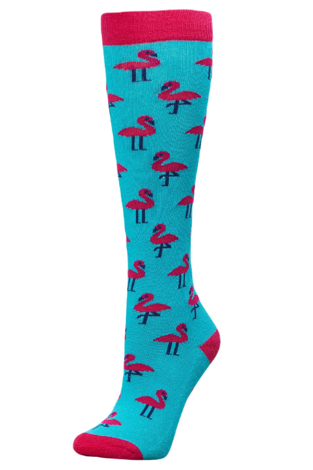 Dublin Single Pack Socks - Aqua Flamingos