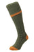 Green olive and orange Cable Stripe Long Country Sock by HJ Hall  #colour_olive