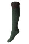 Forest green Marl Honeycomb Textured Top Shooting Sock by HJ Hall #colour_forest-marl
