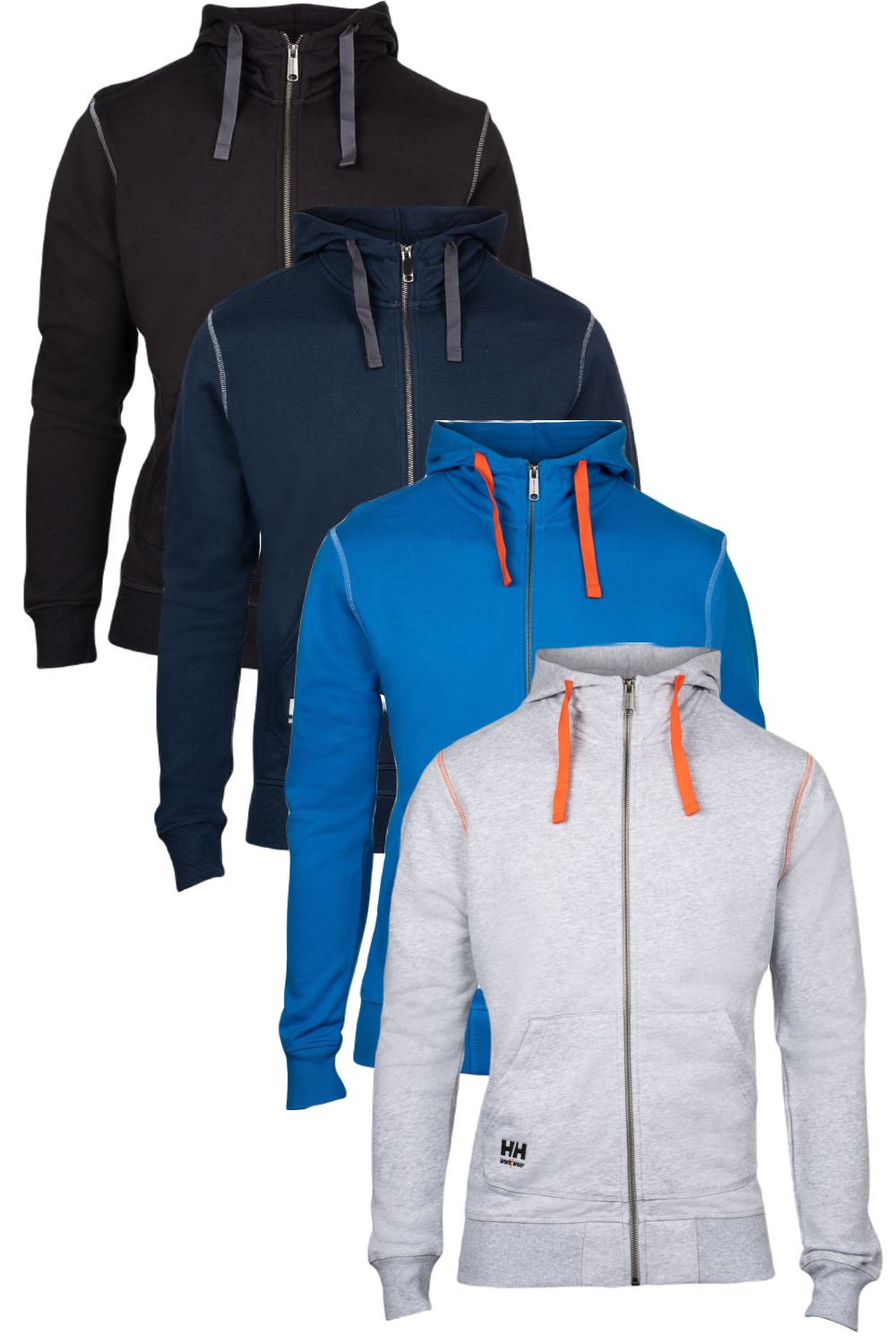 Helly Hansen Oxford Zip Hoodie in Black, Navy, Blue Racer and Grey Melange