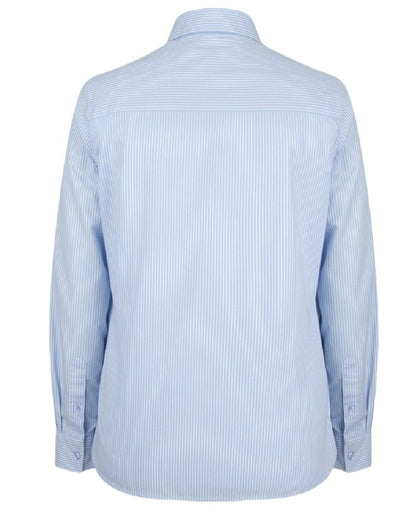 Hoggs of Fife Bonnie II Ladies Cotton Shirt in Blue Stripe 