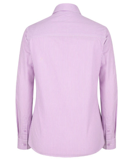 Hoggs of Fife Bonnie II Ladies Cotton Shirt in Lavender Stripe  