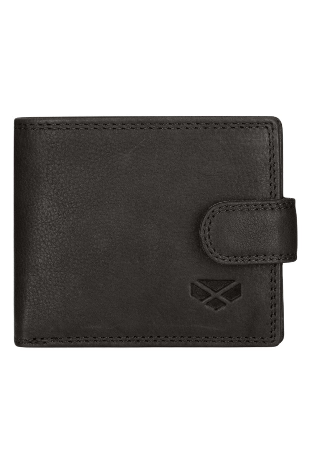 Hoggs of Fife Monarch Leather Coin Wallet with Tab in Black 