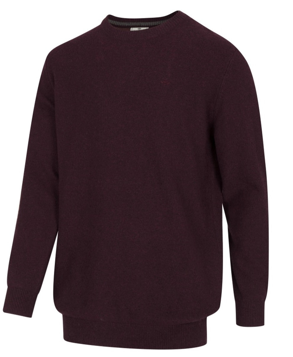 Hoggs of Fife Stonehaven Crewneck Cable in Sangria 