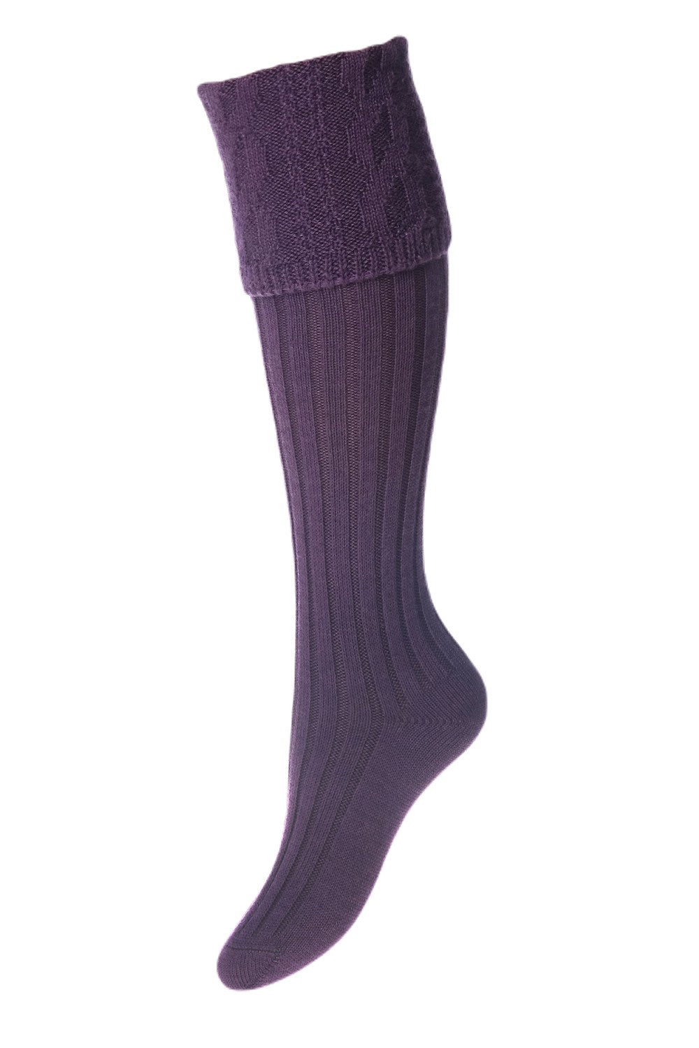 House Of Cheviot Lady Glenmore Socks In Thistle 