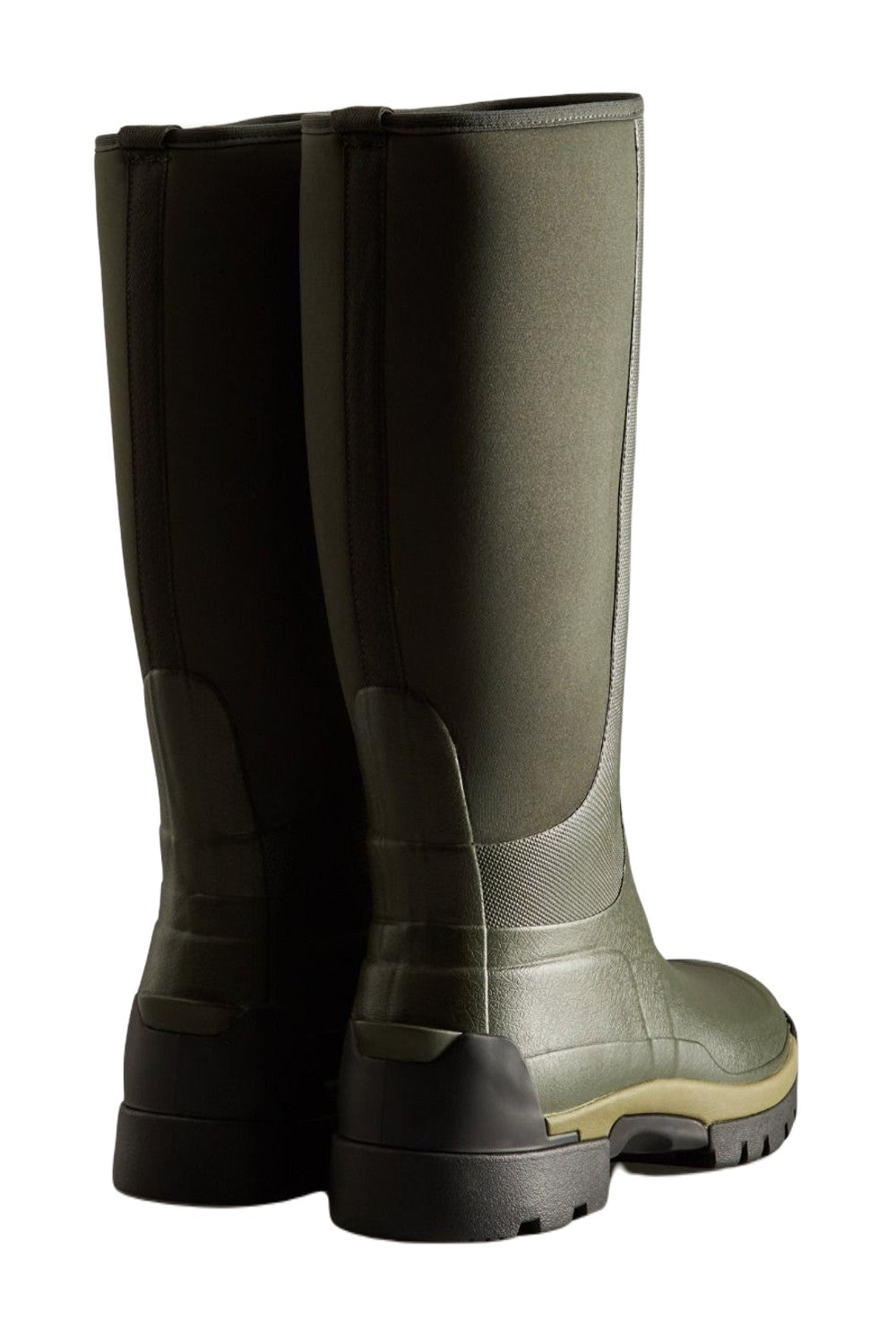 Hunter Mens Balmoral Hybrid Tall Wellington Boots In Dark Olive 