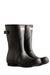 Hunter Womens Originals Short Back Adjustable Wellington Boots In Black #colour_black