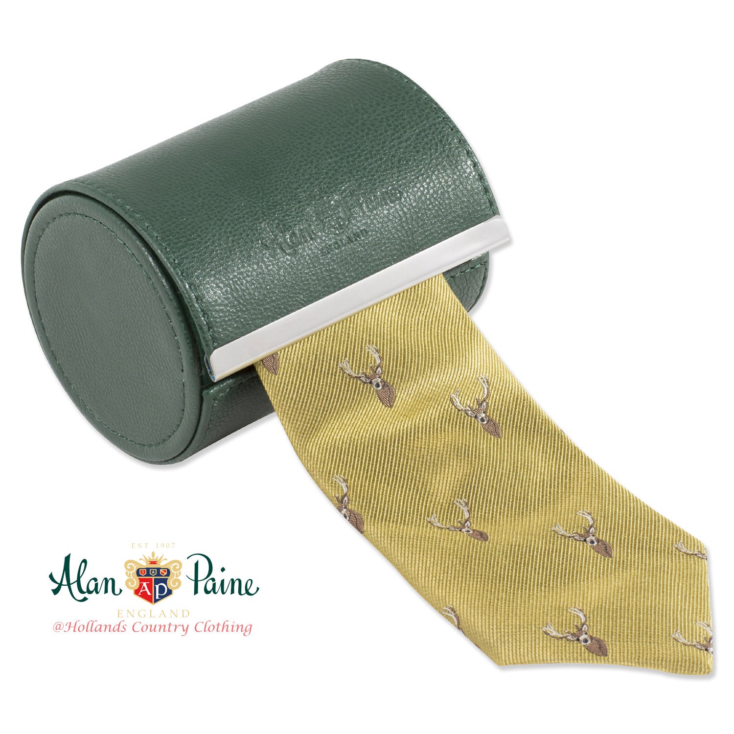 Gold Alan Paine Ripon Silk Tie | Stag&