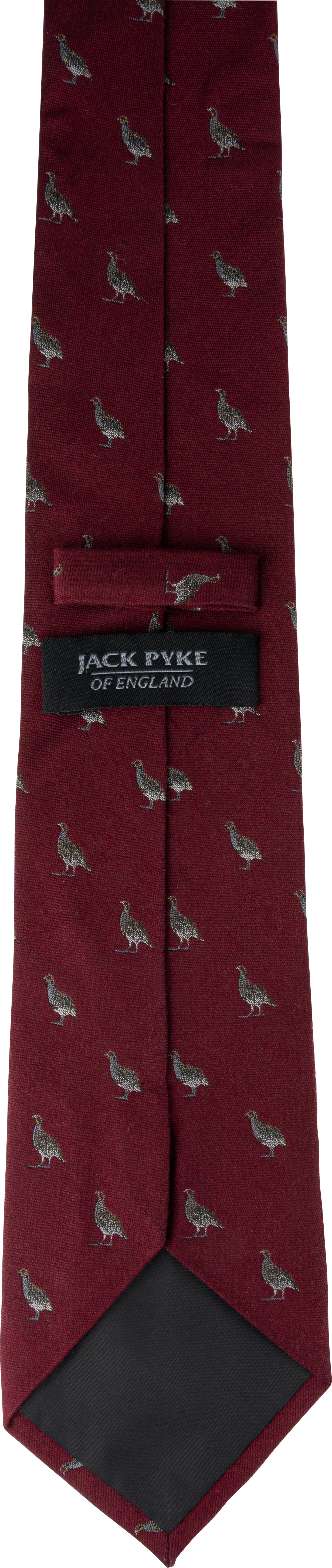 Jack Pyke Silk Tie Partridge in Burgundy 