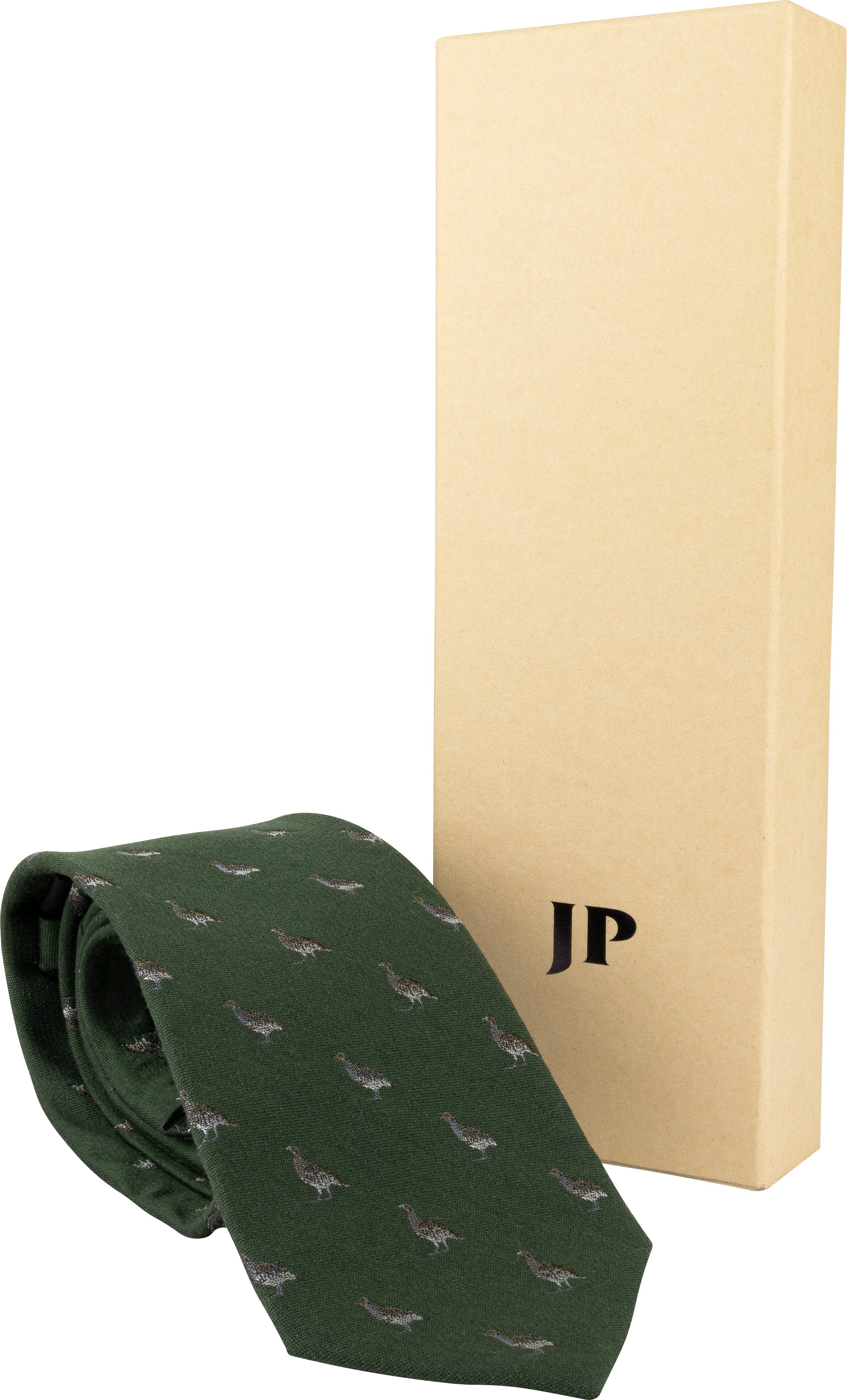 Jack Pyke Silk Tie Partridge in Green 