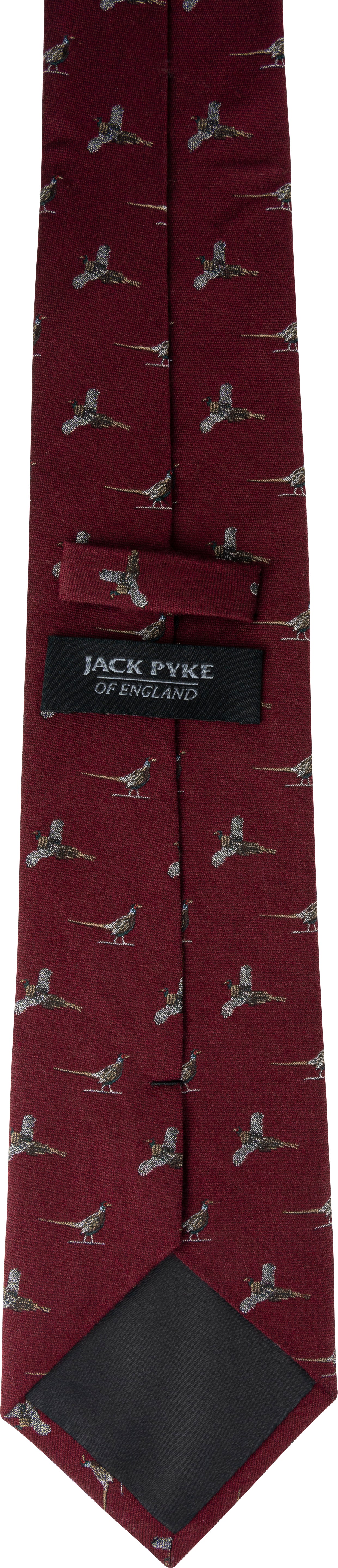 Jack Pyke Silk Tie Pheasant in Burgundy 