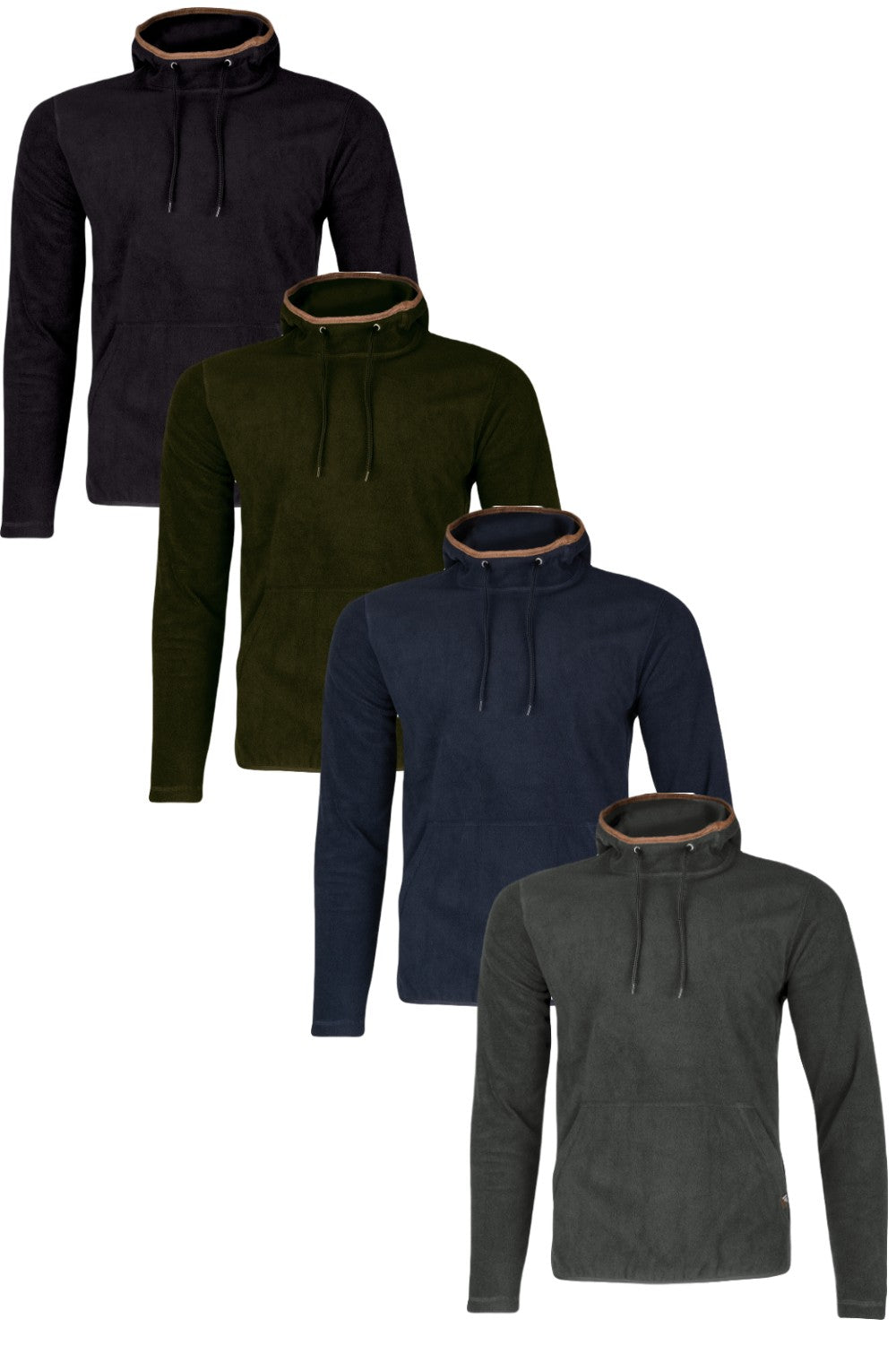 Jack Pyke Country Fleece Hoodie In Anthracite, Charcoal, Dark Olive &amp; Navy 