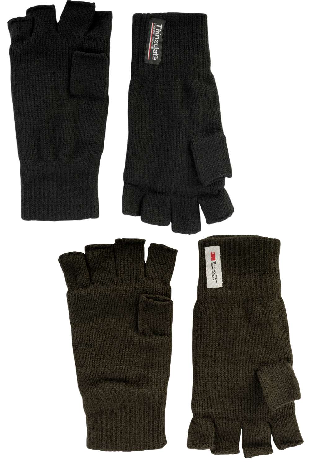 Jack Pyke Fingerless Mitts in Black and Green 