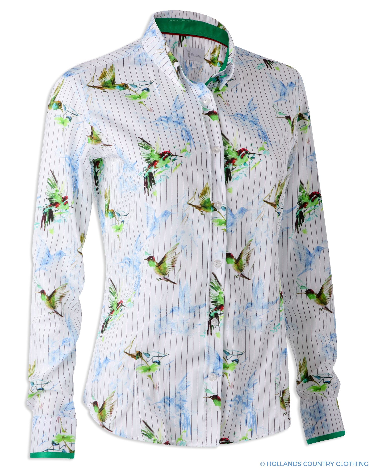 Hartwell Layla Cotton Shirt | Hummingbird Stripe Green