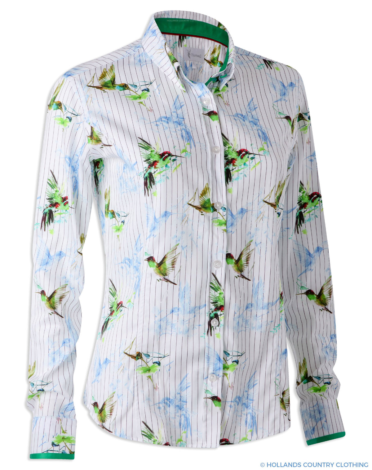 Hartwell Layla Cotton Shirt | Hummingbird Stripe Green