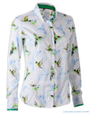 Hartwell Layla Cotton Shirt | Hummingbird Stripe Green 