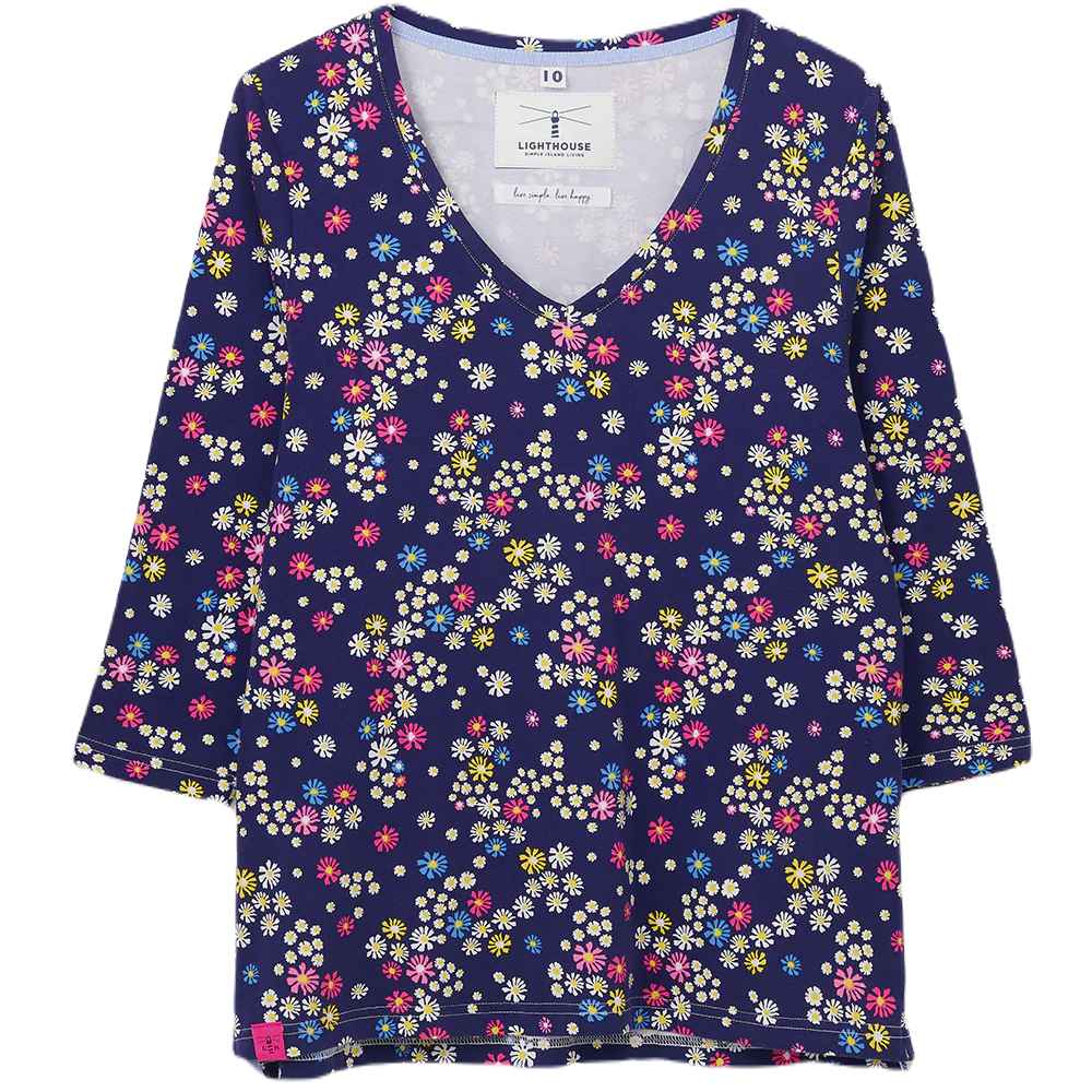 Lighthouse Ariana Ladies Top In Daisy Print