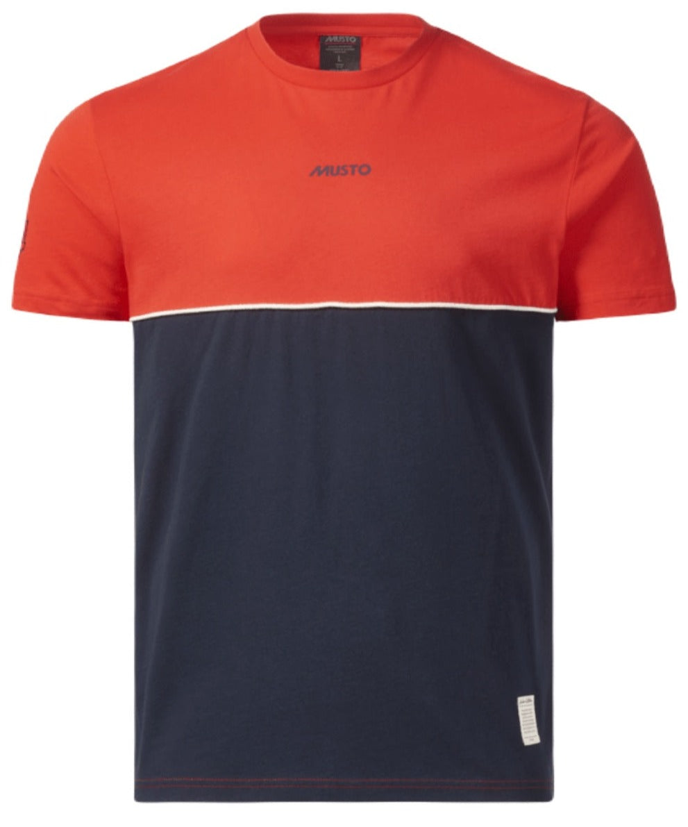 Musto Mens 64 Channel T-Shirt in Red/Blue
