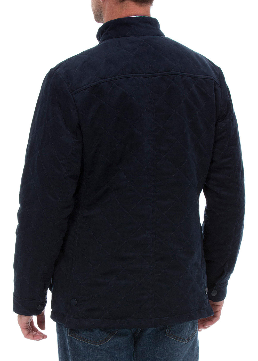 back view Alan Paine Felwell Quilted Jacket in Navy