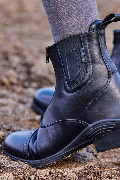 Dublin Evolution Zip Front Waterproof Paddock Boots in Black