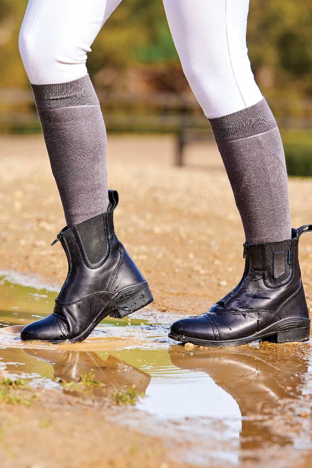 Dublin Evolution Zip Front Waterproof Paddock Boots in Black