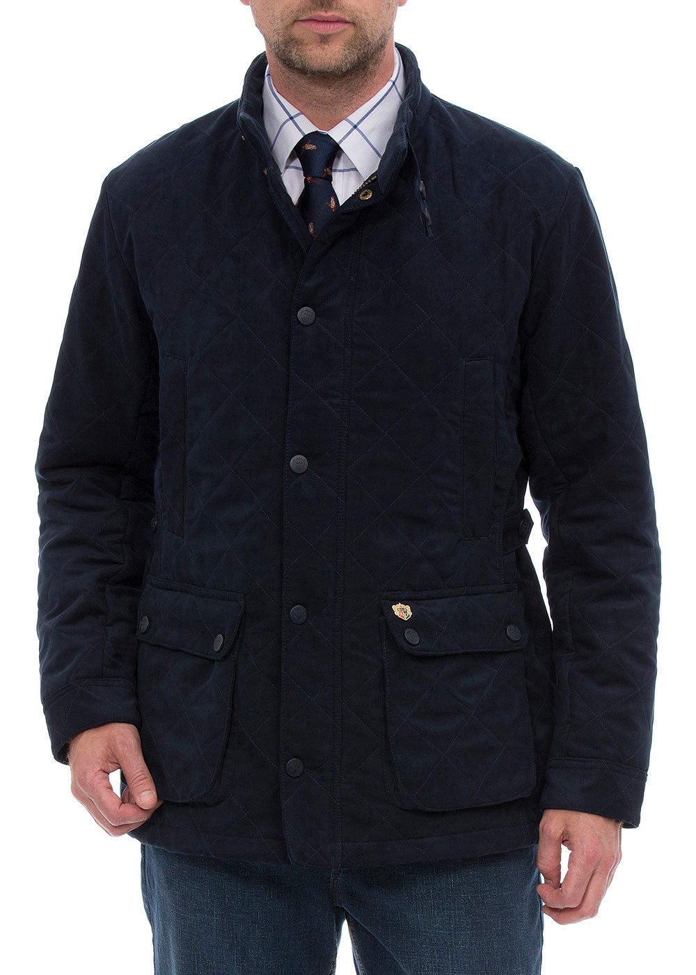 Manwearing Alan Paine Felwell Quilted Jacket Colour Navy