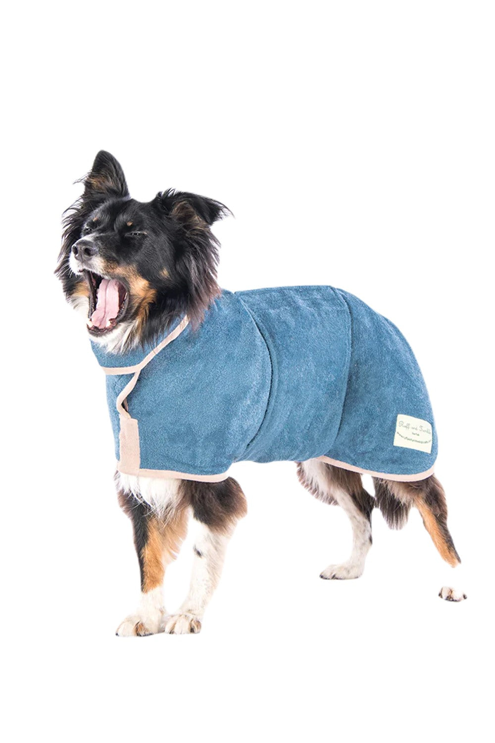 Ruff and Tumble Classic Dog Drying Coat in Sandringham Blue