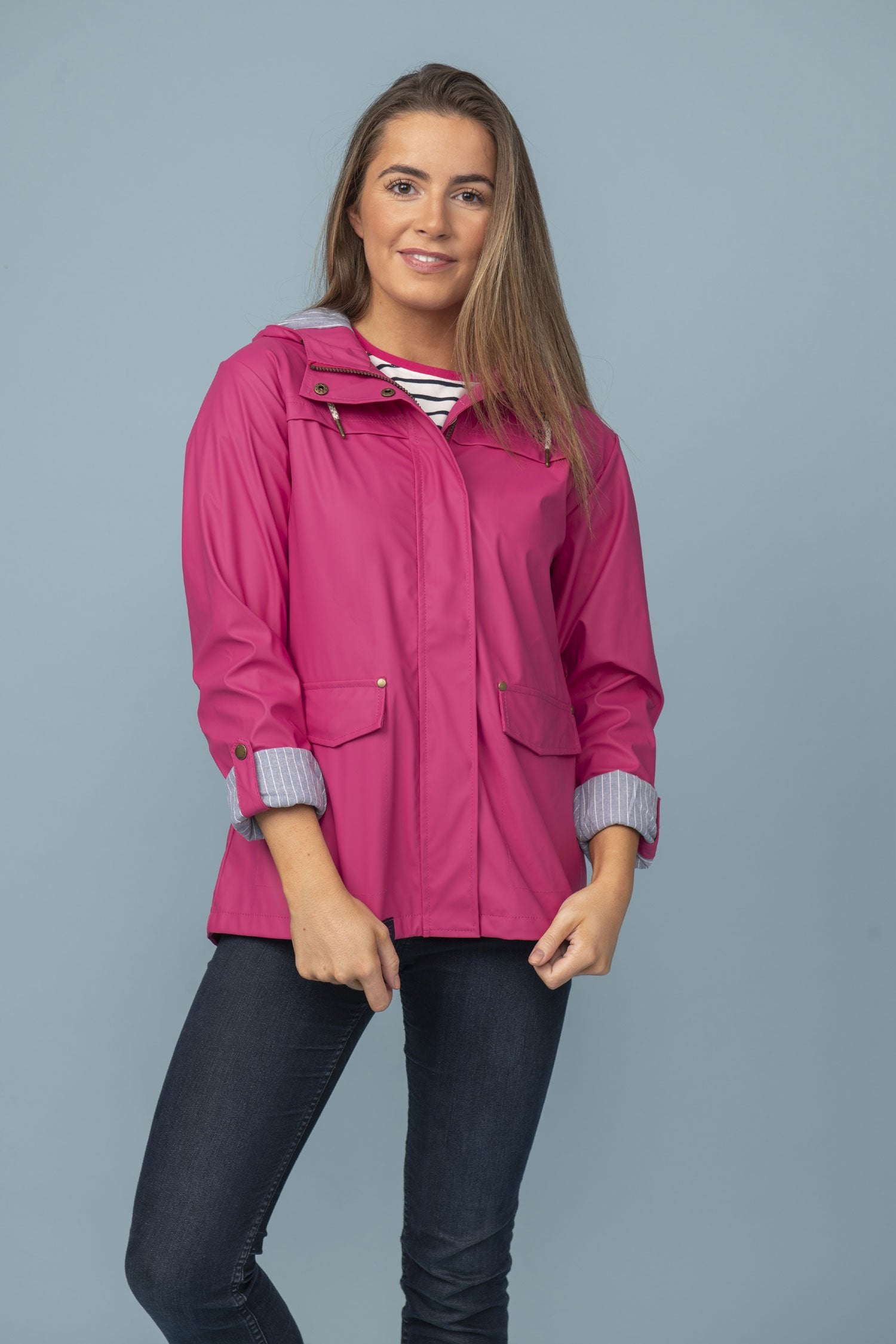 Lighthouse Bowline Short Rubberised Jacket | Raspberry