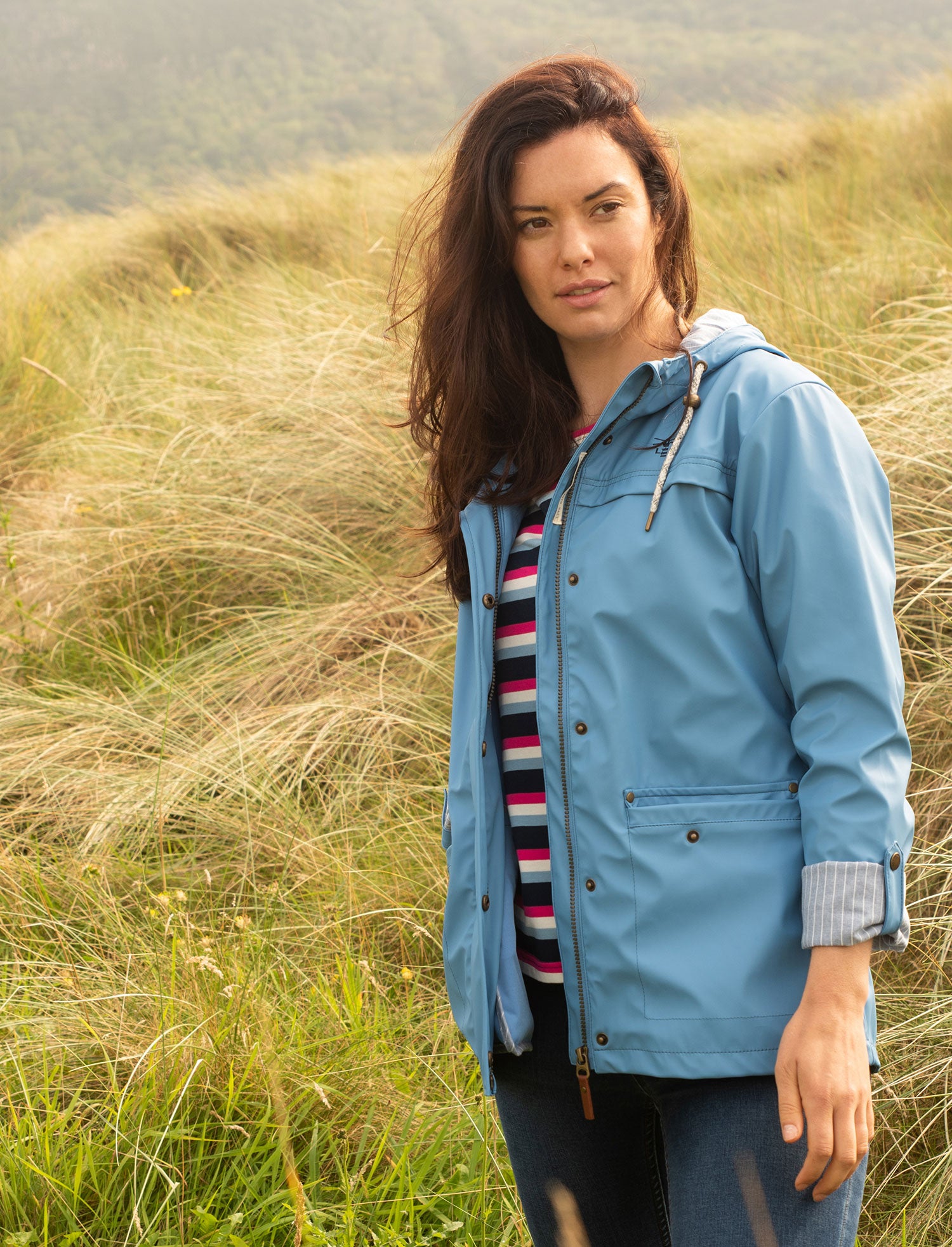 Marine Blue Lighthouse Bowline Short Rubberised Jacket