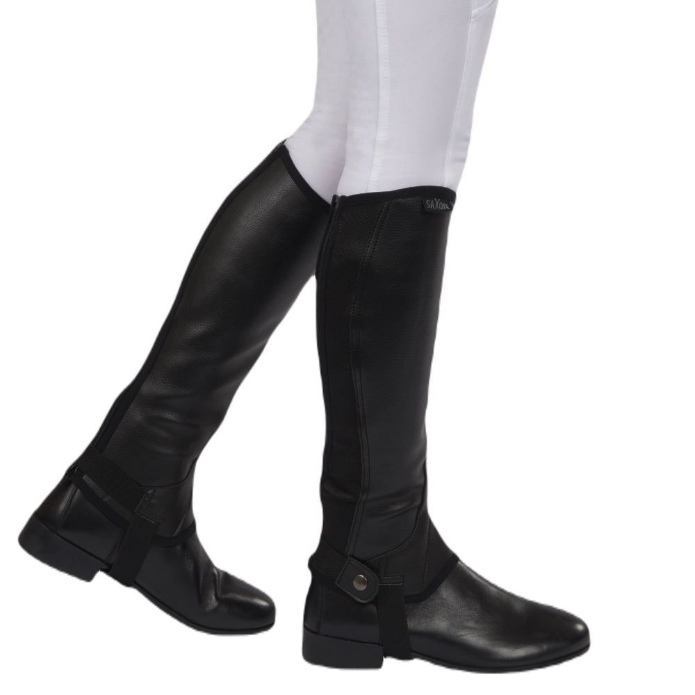Saxon Equileather Half Chaps In Black 