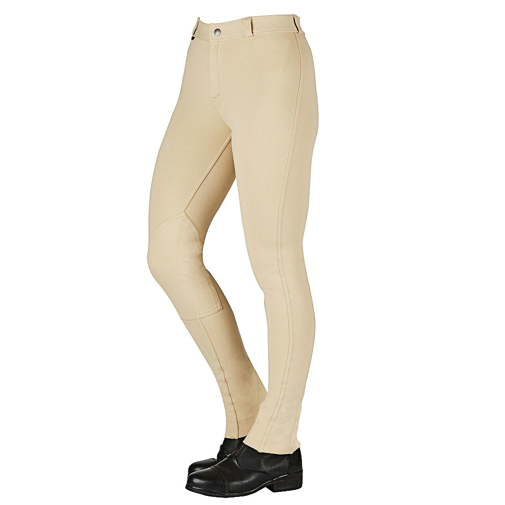 Saxon Childrens Warm Up Cotton Jodhpurs II in Beige