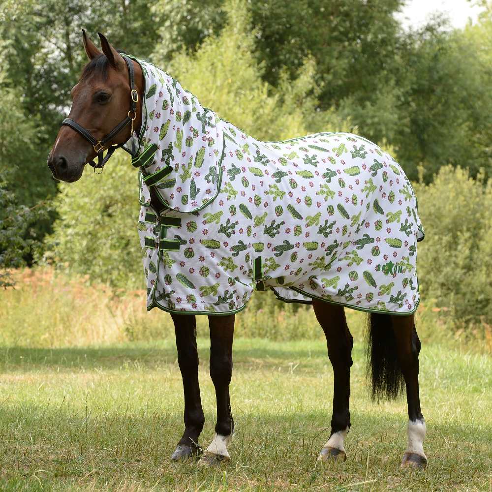 Saxon Mesh Combo Neck in Cactus Print