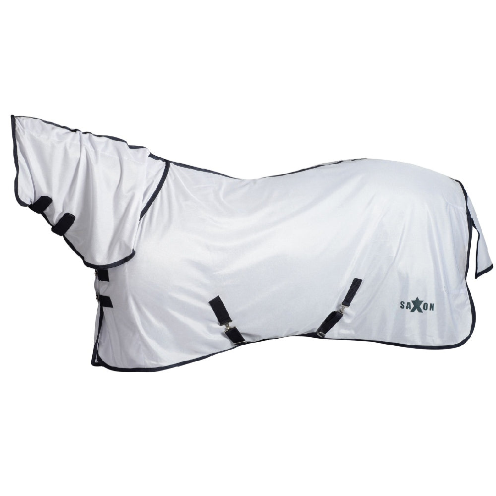 Saxon Mesh Combo Neck in White/Navy