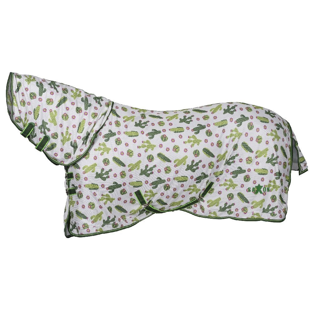 Saxon Mesh Combo Neck in Cactus Print