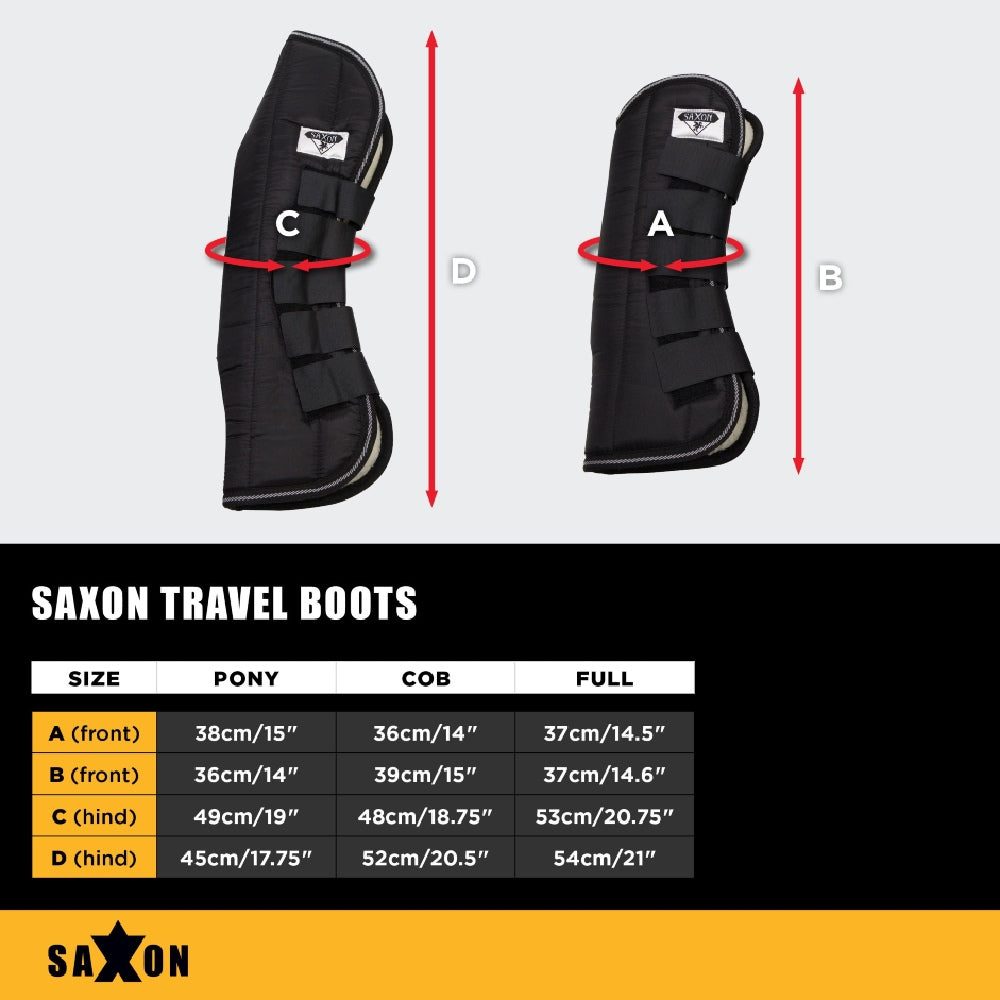 Saxon Travel Boots Size Guide