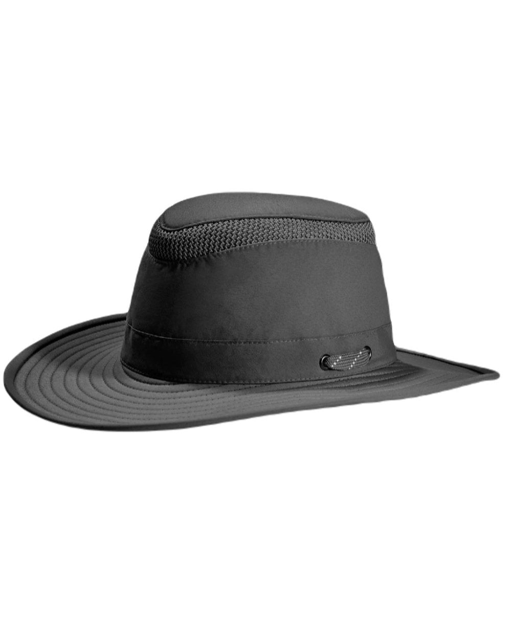 Black coloured Tilley Hats Airflo Broad Brim Sun Hat on white background