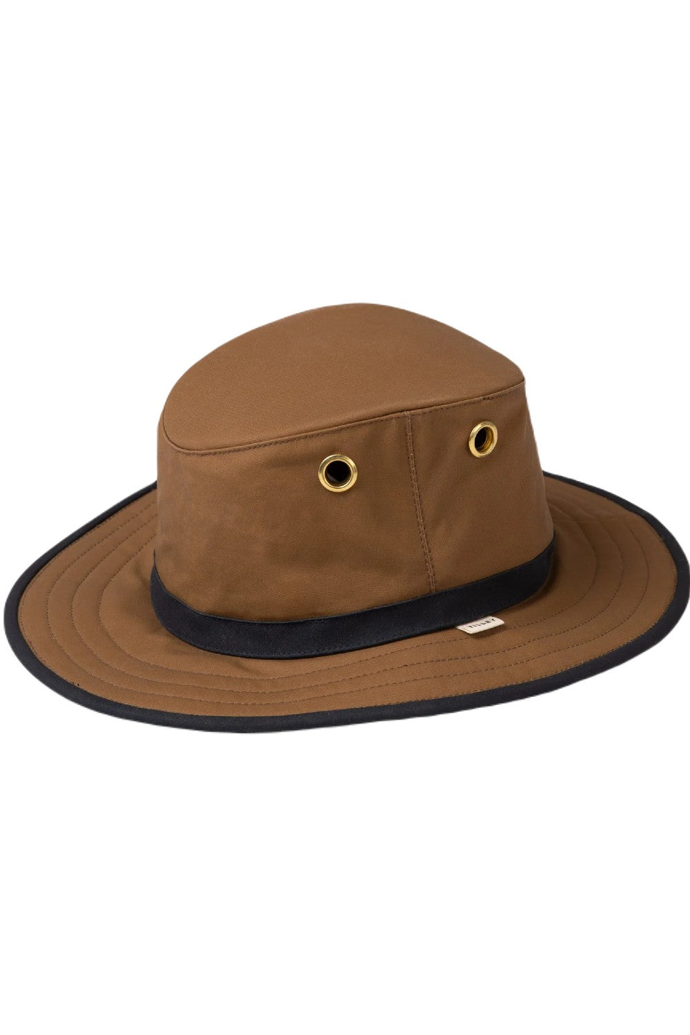 Tilley Hats Outback Waxed Cotton Hat In British Tan/Navy